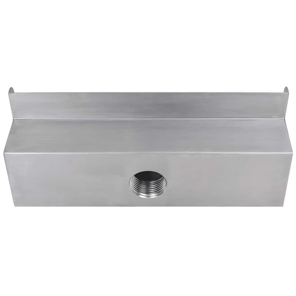 Rectangular Waterfall Pool Fountain Silver 30cm Water Feature Garden Decoration