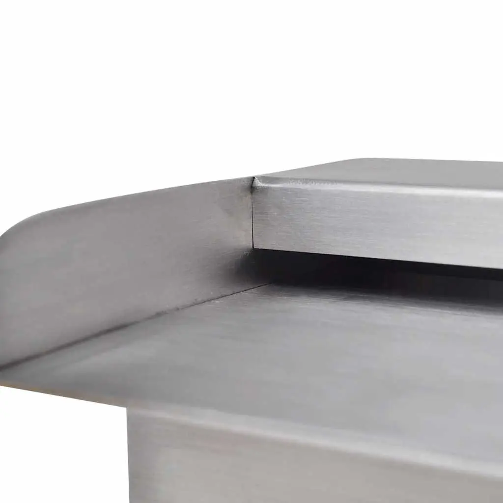 Rectangular Waterfall Pool Fountain Silver 30cm Water Feature Garden Decoration