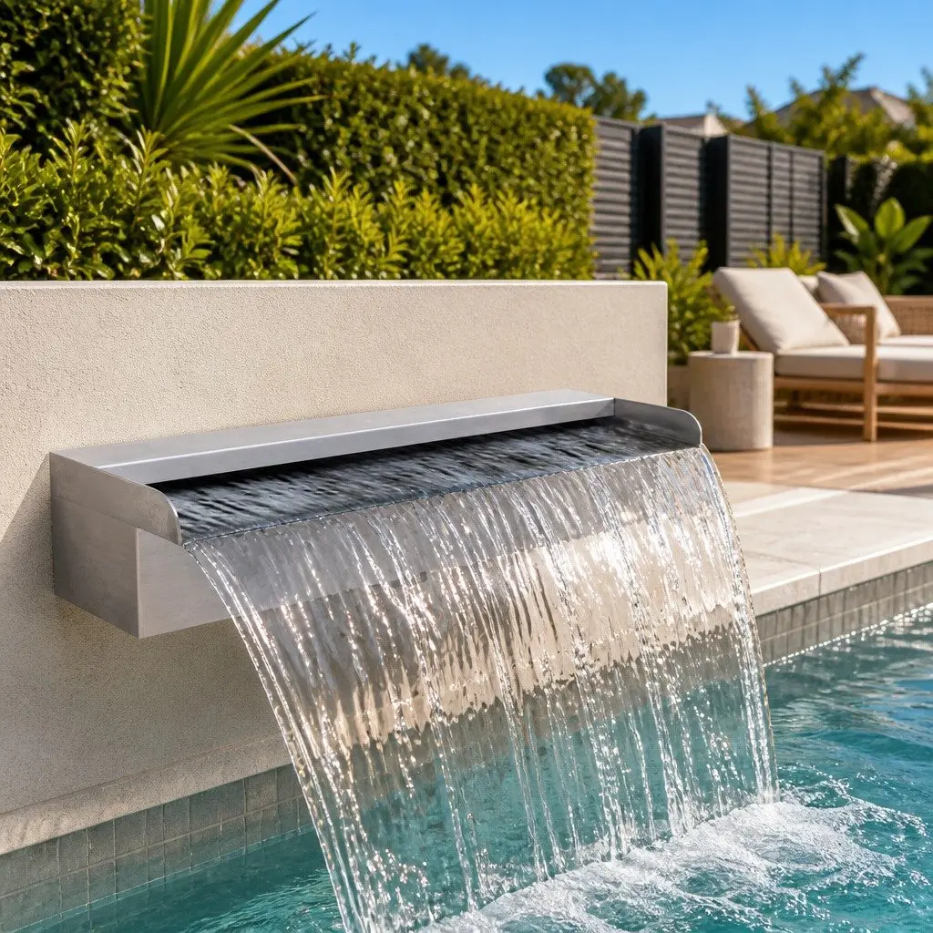 45cm Rectangular Stainless Steel Waterfall Fountain
