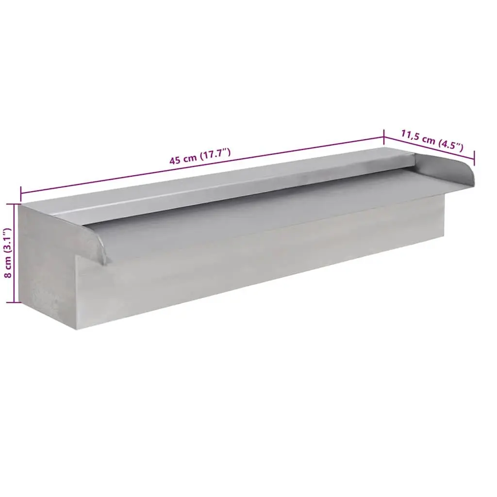 45cm Rectangular Stainless Steel Waterfall Fountain