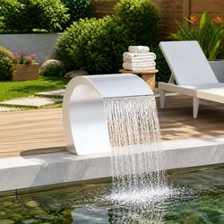 Waterfall Fountain Dimensions: 45 x 30 x 60 cm Silver Design