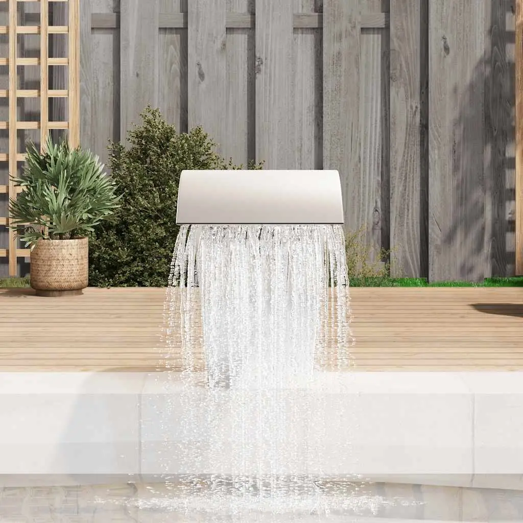 Waterfall Fountain Outdoor Garden Pond Feature Silver 45 x 30 x 60 cm