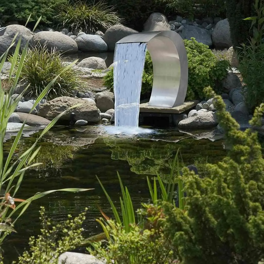 Waterfall Fountain Outdoor Garden Pond Feature Silver 45 x 30 x 60 cm