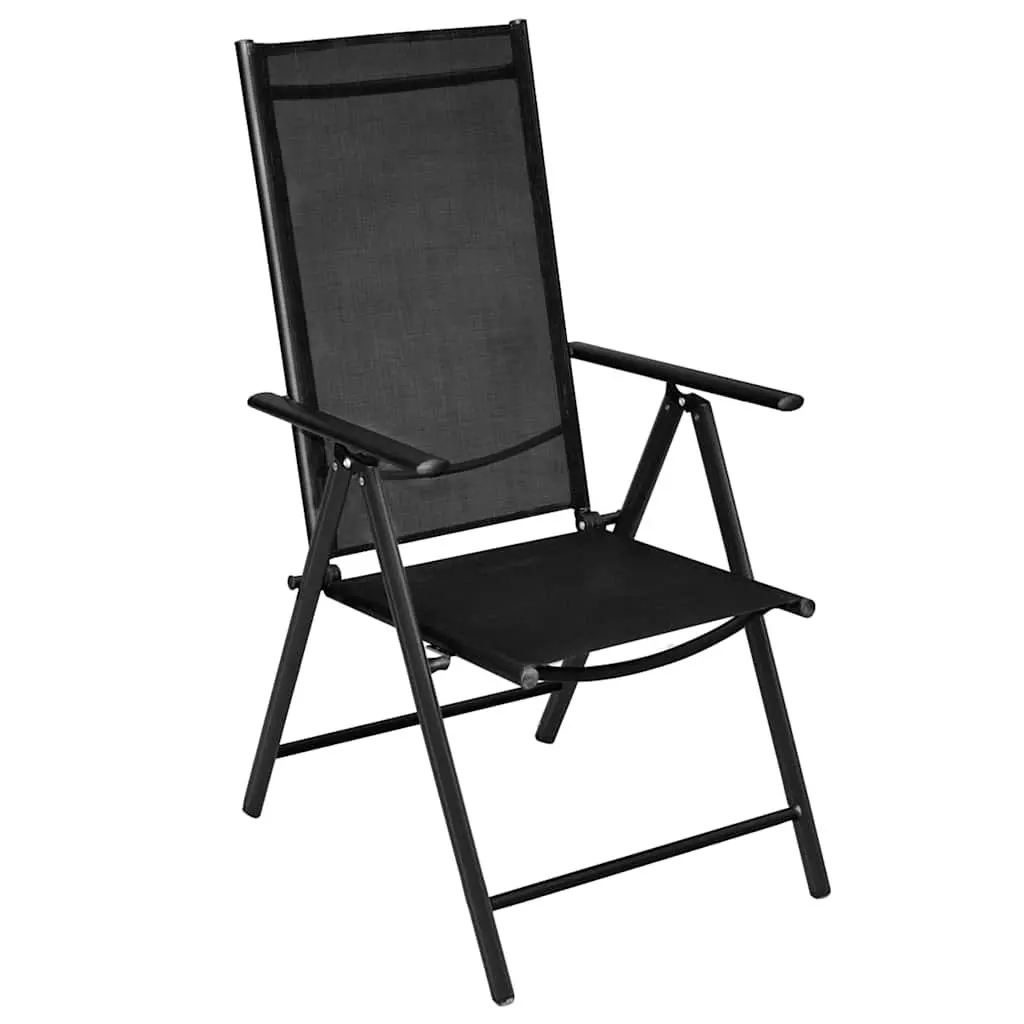 Folding Garden Chairs Set 4 pcs Outdoor Patio Lightweight Portable Black