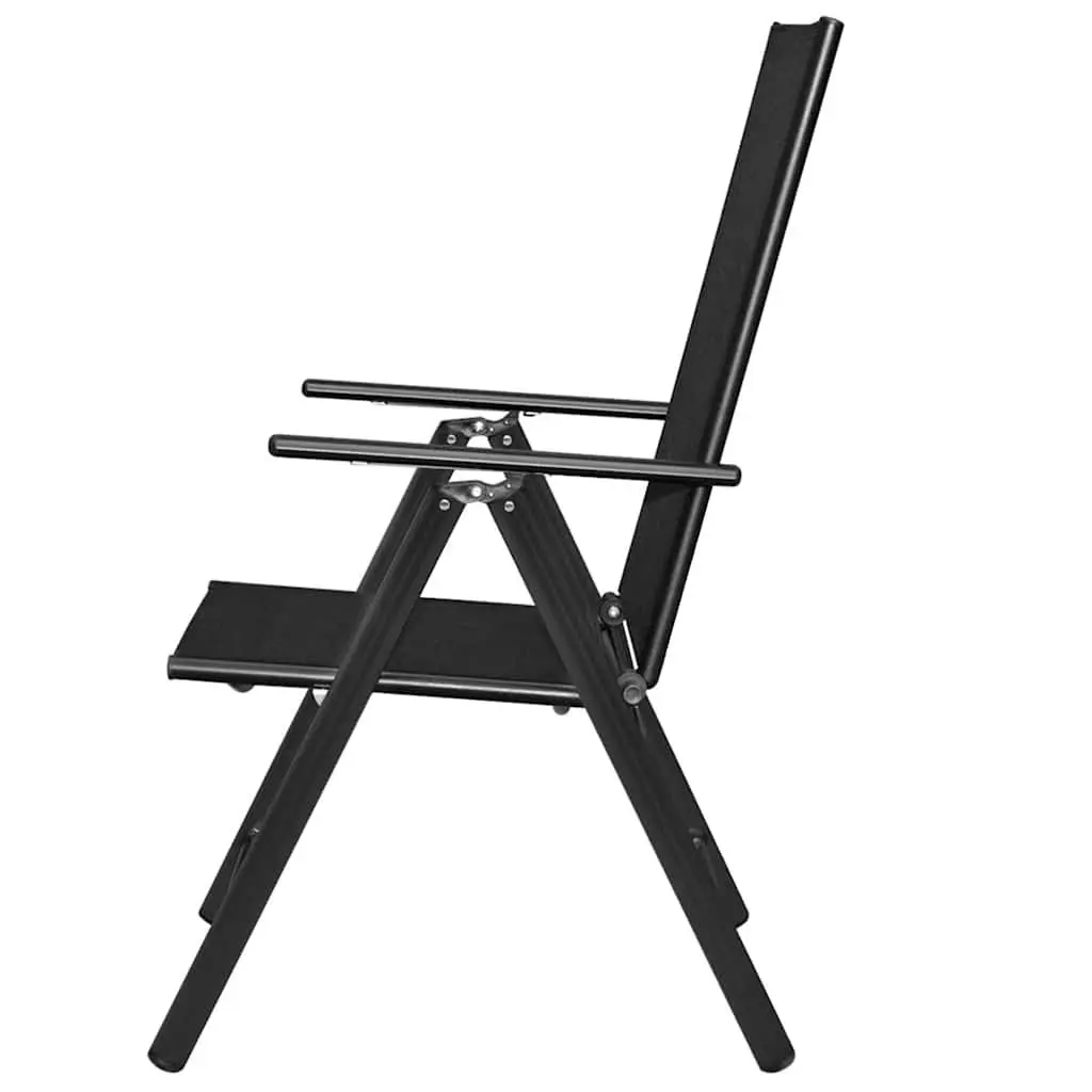 Folding Garden Chairs Set 4 pcs Outdoor Patio Lightweight Portable Black