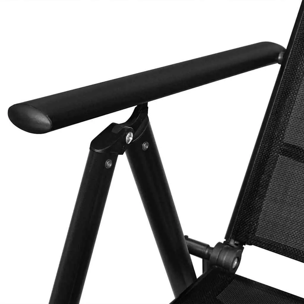 Folding Garden Chairs Set 4 pcs Outdoor Patio Lightweight Portable Black