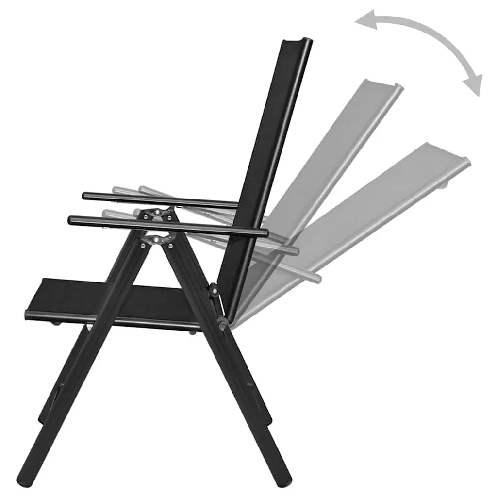 Folding Garden Chairs Set 4 pcs Outdoor Patio Lightweight Portable Black