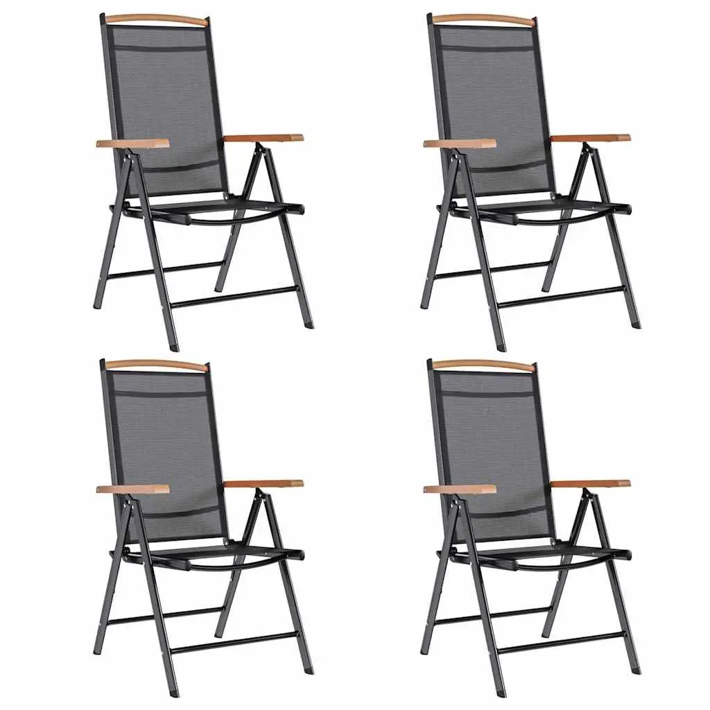 Folding Garden Chairs Set of 4 with Adjustable Positions