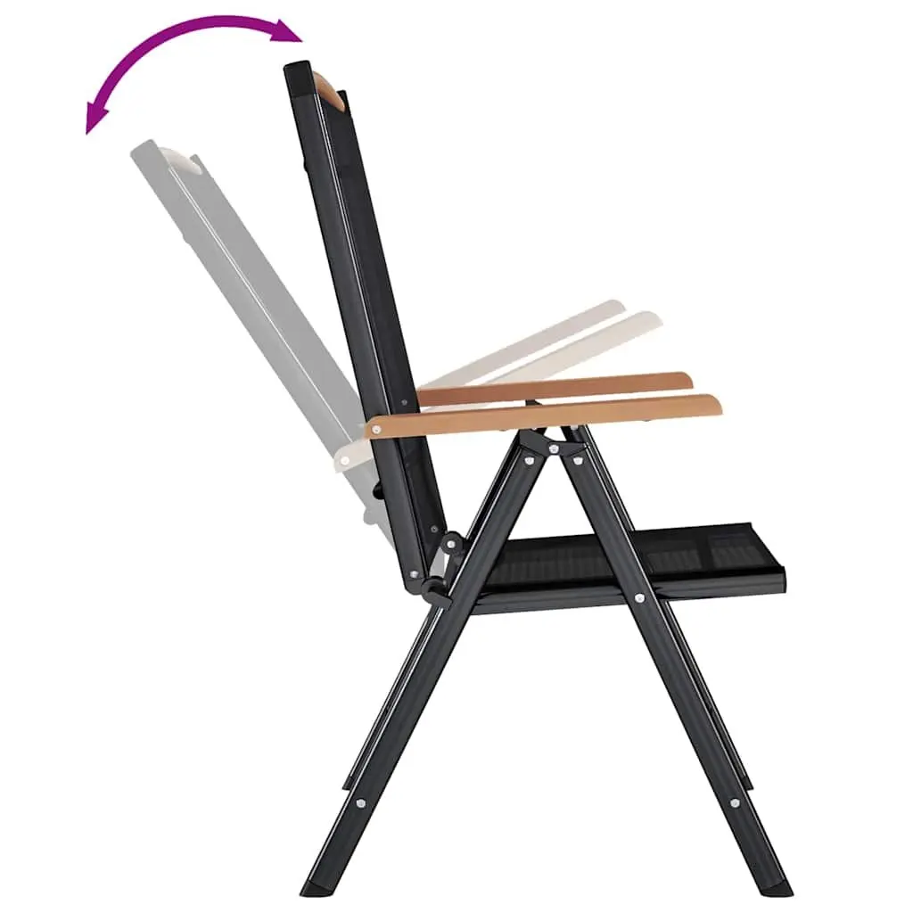 Folding Garden Chairs Set of 4 with Adjustable Positions
