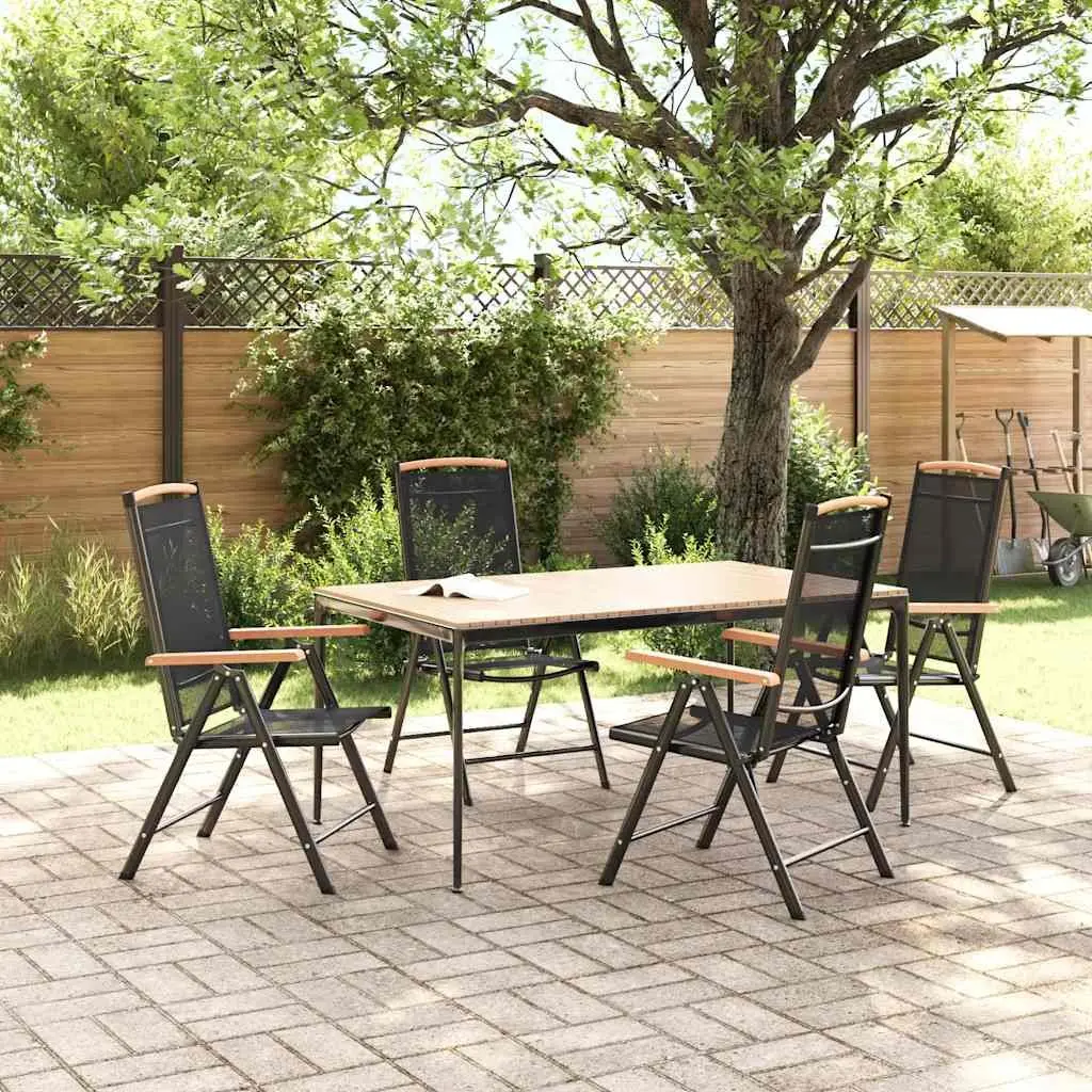Folding Garden Chairs Set of 4 with Adjustable Positions