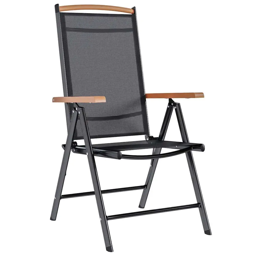 Folding Garden Chairs Set of 4 with Adjustable Positions