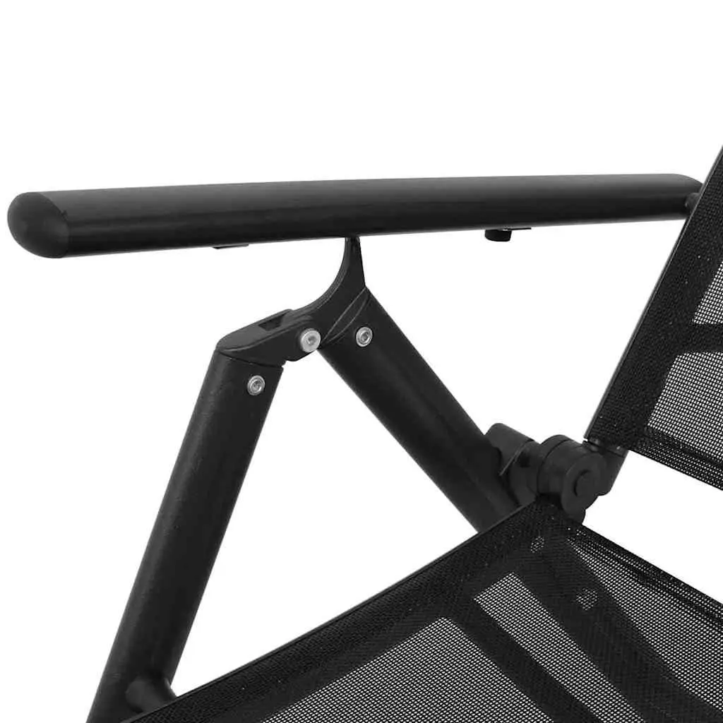 Folding Sun Lounger Outdoor Garden Beach Reclining Lounge Chair Black