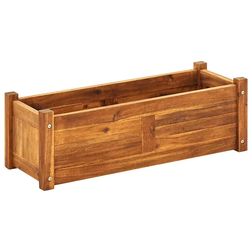 Wooden Raised Bed Planter Box for Outdoor Vegetables Herbs Flowers 76 x 27.6 x 25 cm