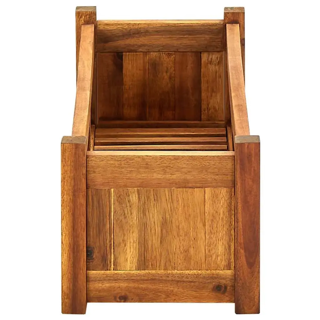 Wooden Raised Bed Planter Box for Outdoor Vegetables Herbs Flowers 76 x 27.6 x 25 cm