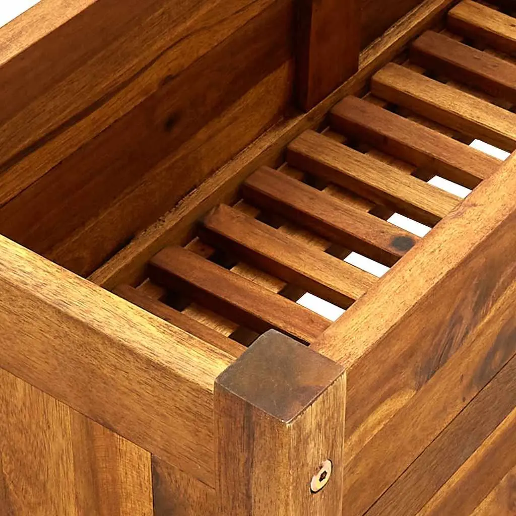 Wooden Raised Bed Planter Box for Outdoor Vegetables Herbs Flowers 76 x 27.6 x 25 cm