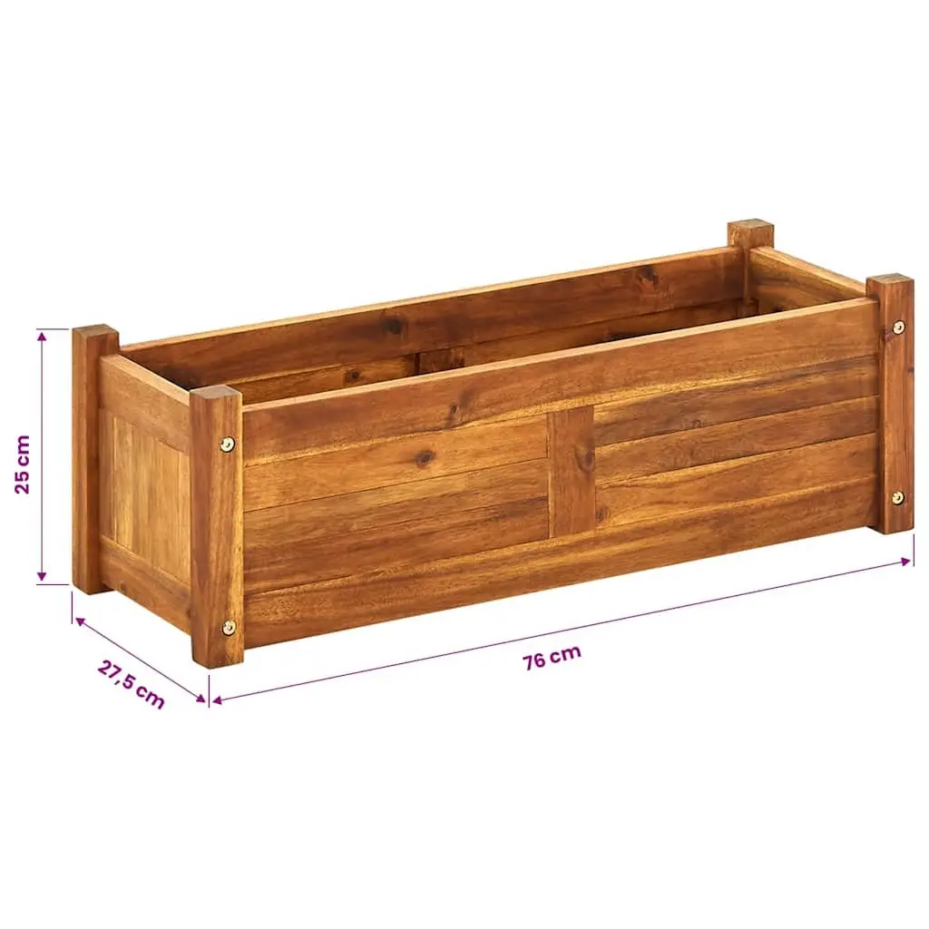 Wooden Raised Bed Planter Box for Outdoor Vegetables Herbs Flowers 76 x 27.6 x 25 cm
