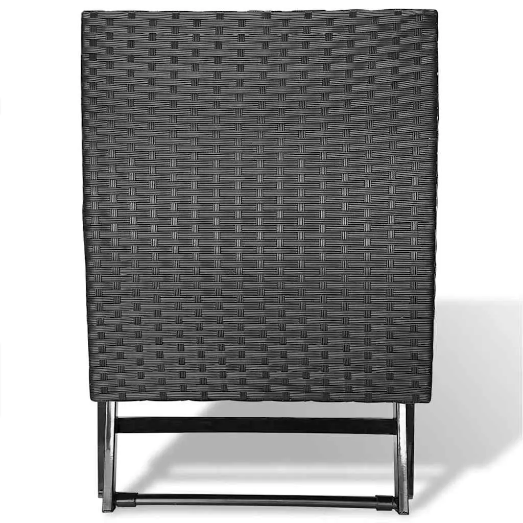 Folding Stool Lightweight Portable Black Rattan Seat Indoor Outdoor Use