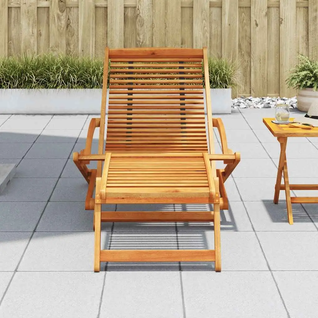 Sun Lounger Deck Chair for Patio Garden Brown Foldable