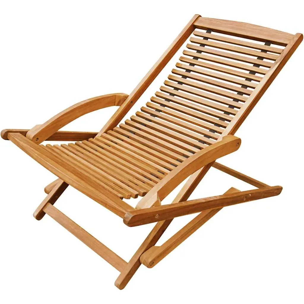 Sun Lounger Deck Chair for Patio Garden Brown Foldable