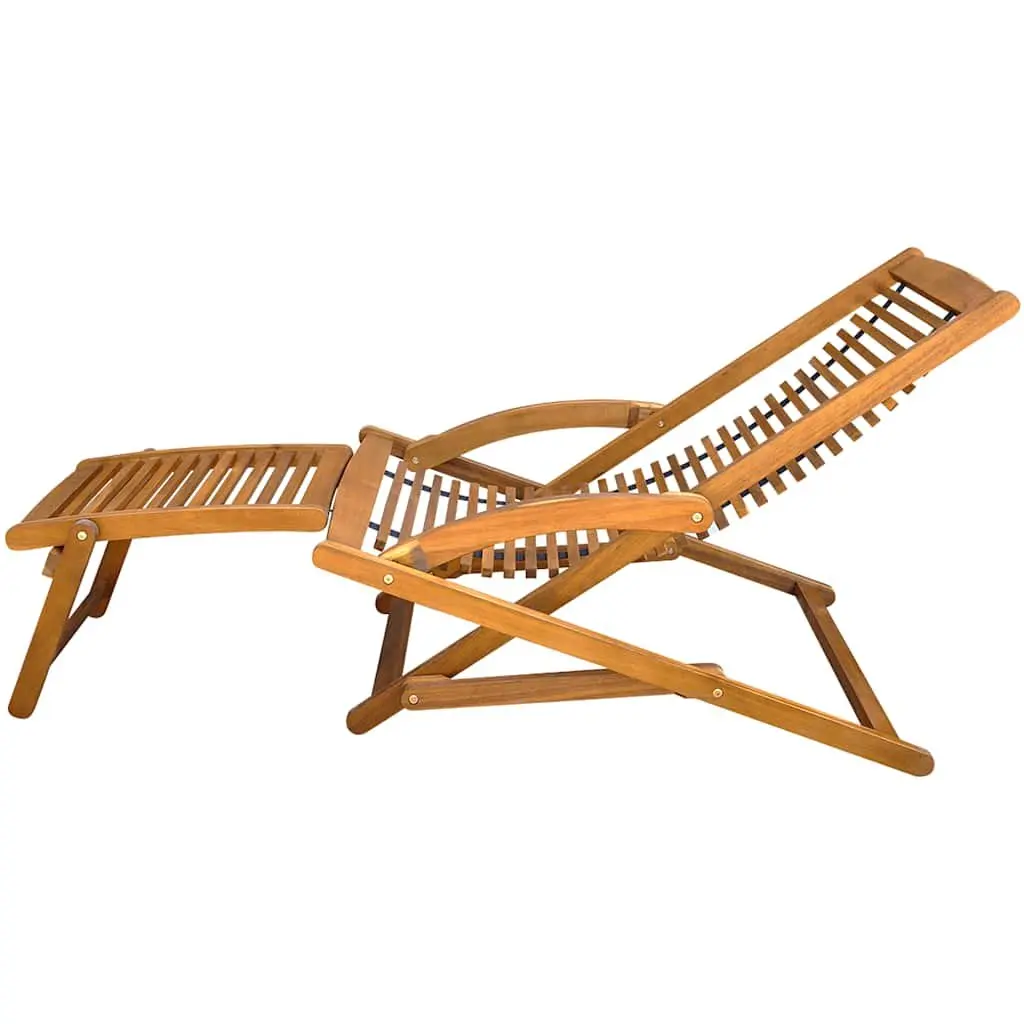 Sun Lounger Deck Chair for Patio Garden Brown Foldable