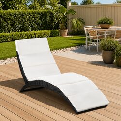 Specifications of the Folding Rattan Garden Lounger with Cushion