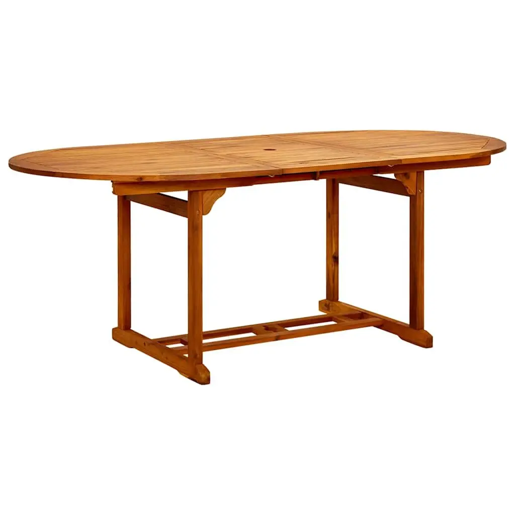 Outdoor Dining Table for Garden Patio 150-200x100x75cm Foldable Brown