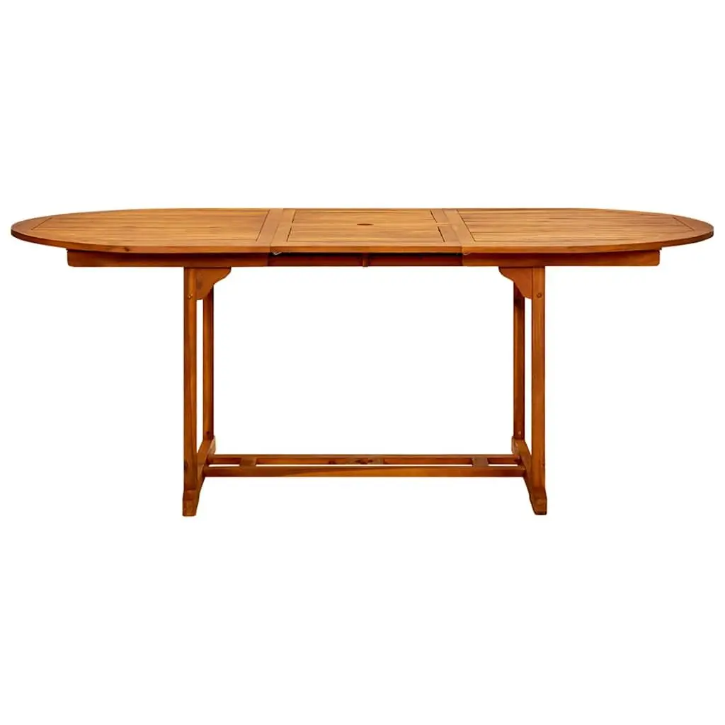 Outdoor Dining Table for Garden Patio 150-200x100x75cm Foldable Brown