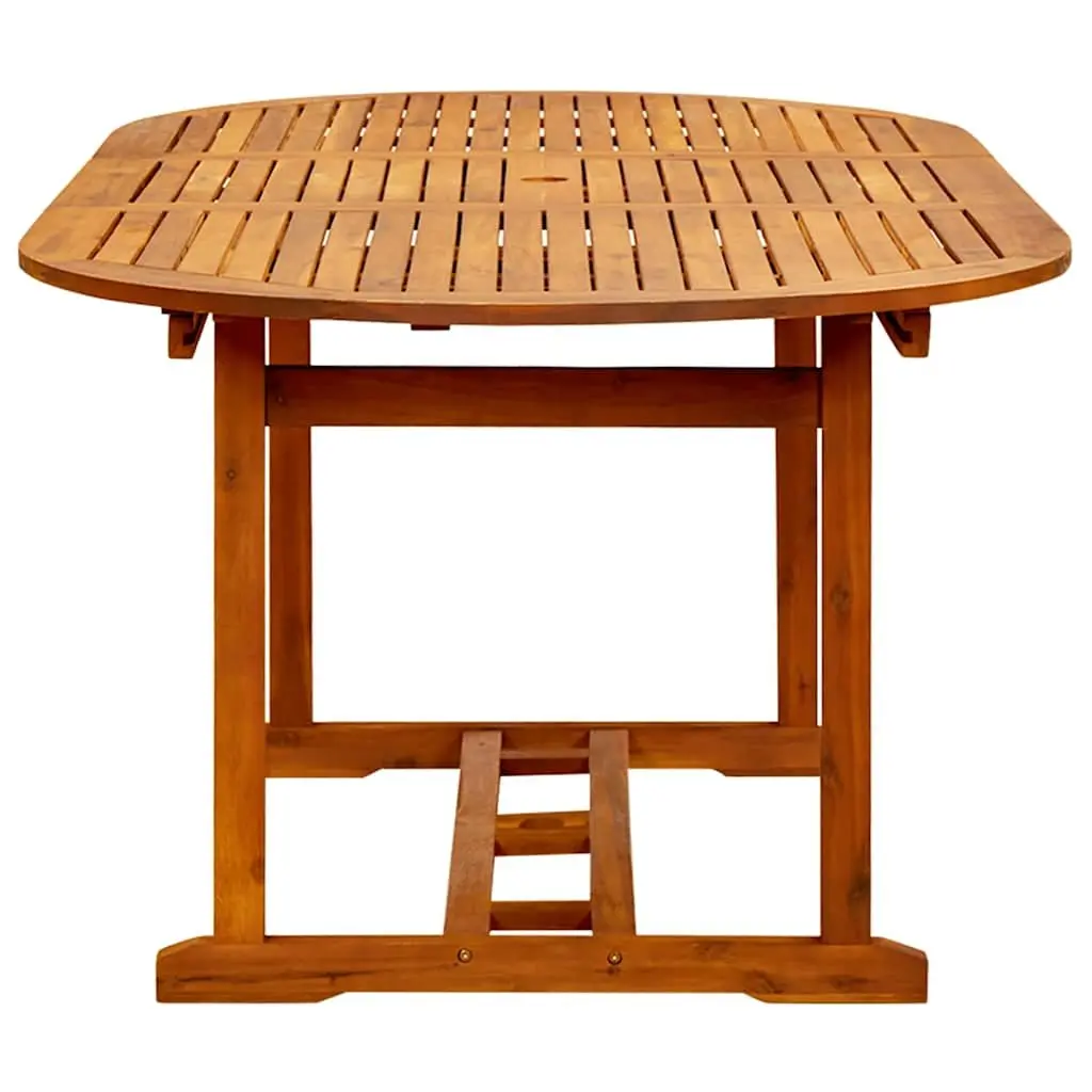 Outdoor Dining Table for Garden Patio 150-200x100x75cm Foldable Brown