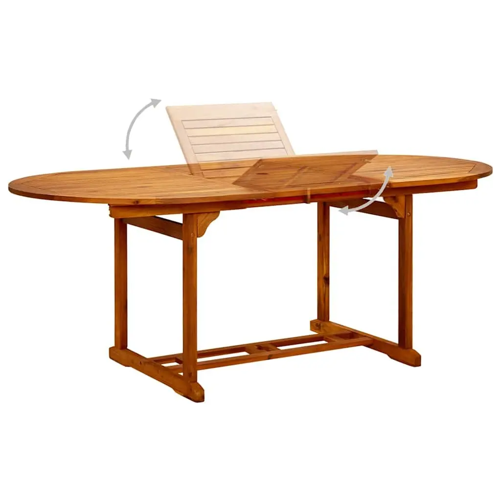 Outdoor Dining Table for Garden Patio 150-200x100x75cm Foldable Brown