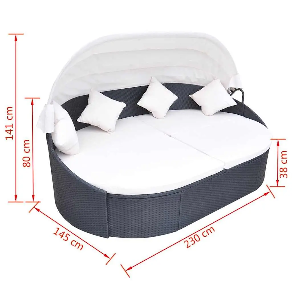 Outdoor Lounge Bed for Garden Patio Size with Canopy