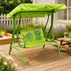 Kids Swing Seat: Heavy-Duty Steel Frame with Canopy