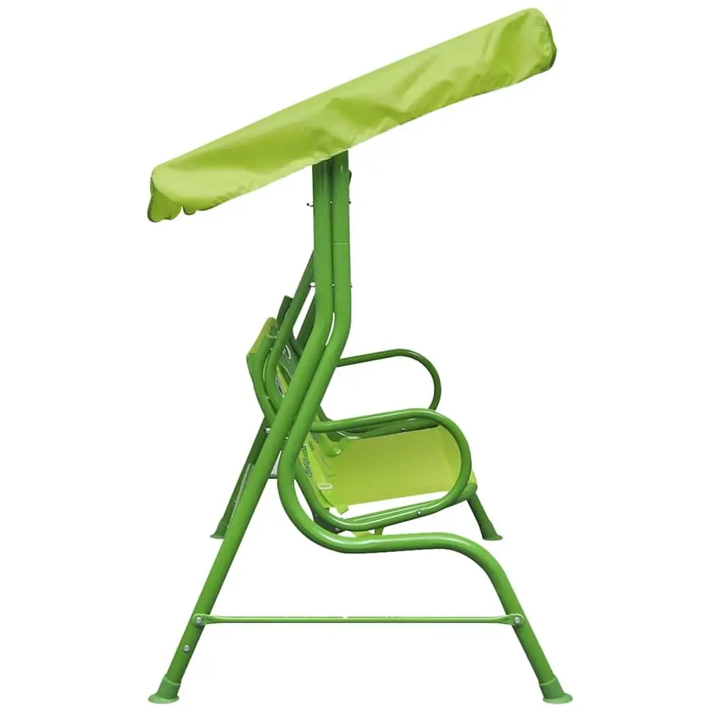 Kids Swing Seat Garden Patio Outdoor Chair Green Sunshade Canopy Play Equipment