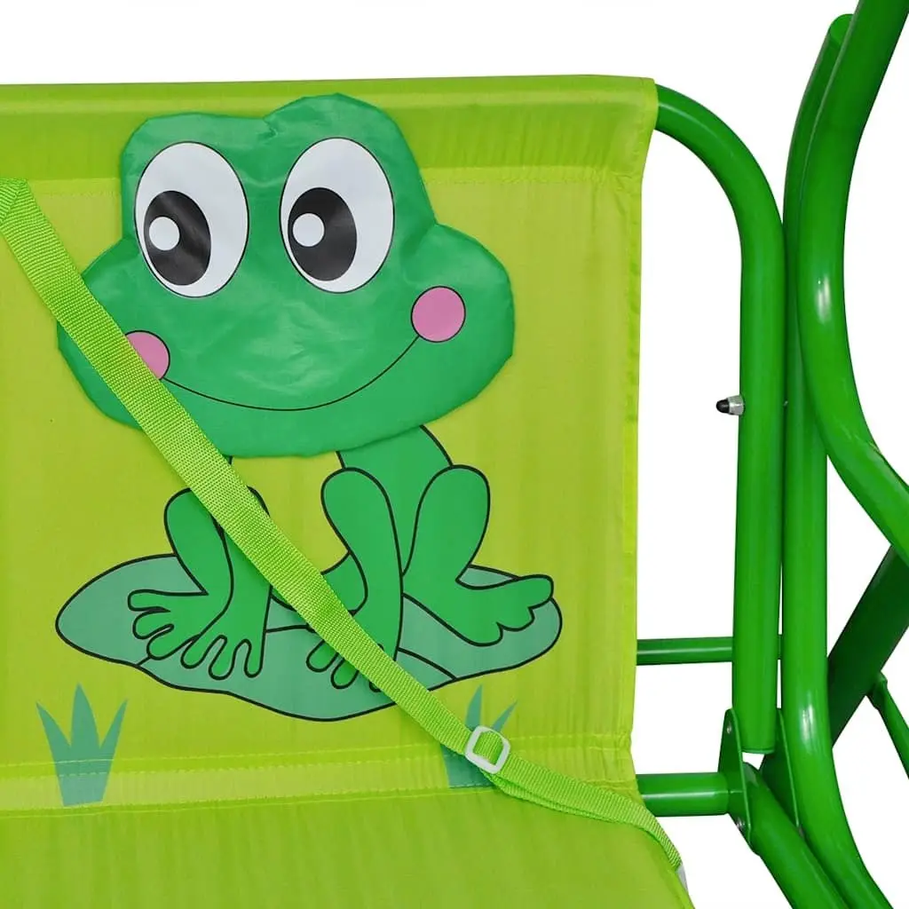 Kids Swing Seat Garden Patio Outdoor Chair Green Sunshade Canopy Play Equipment