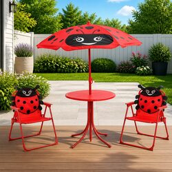 Kids Garden Bistro Set: 1 Table, 2 Chairs, 1 Umbrella