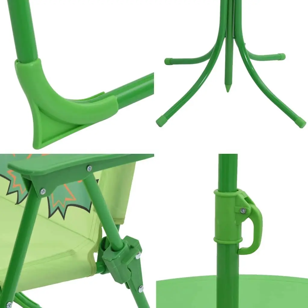 Kids Garden Bistro Set 3 Piece Outdoor Furniture Table Chairs Parasol Green
