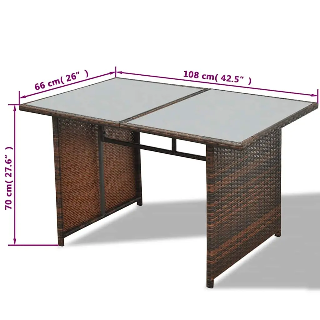 10 Piece Outdoor Garden Lounge Set with Cushions Brown Poly Rattan Furniture