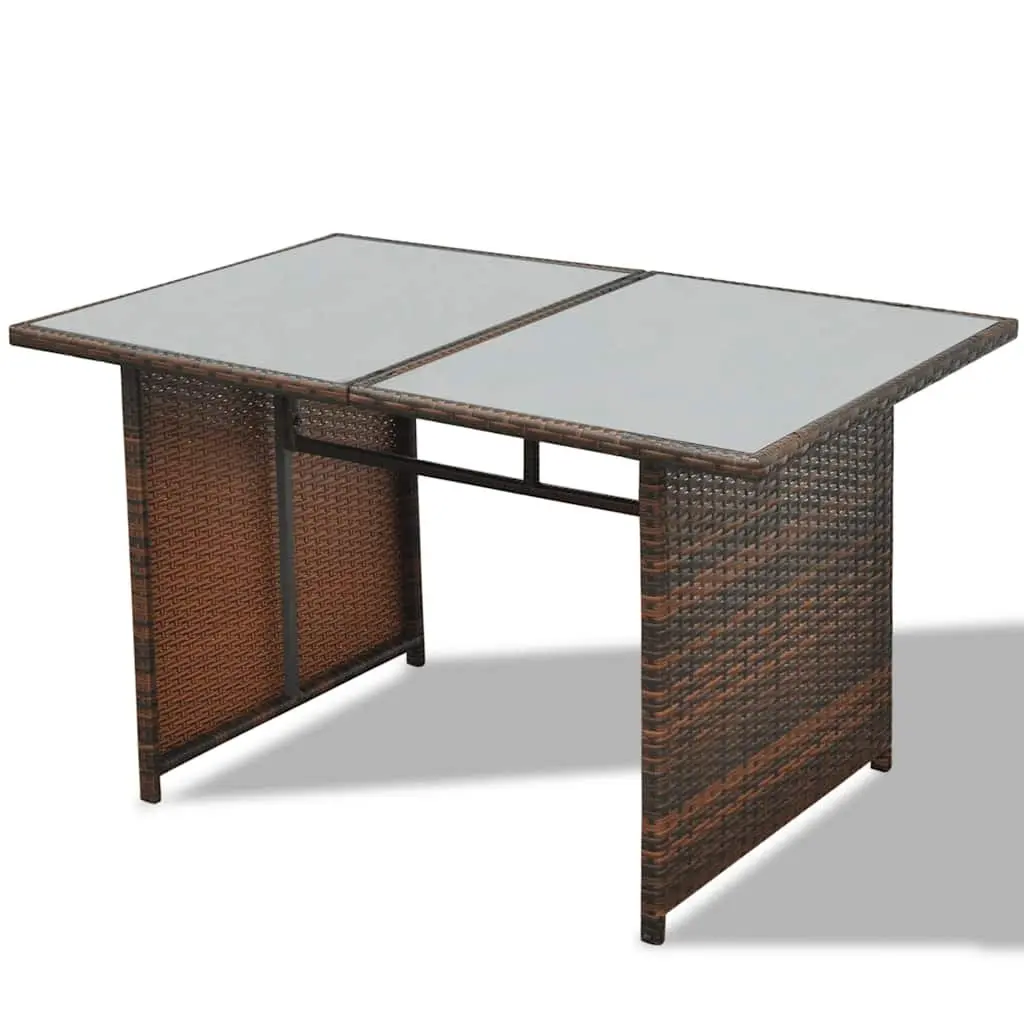 10 Piece Outdoor Garden Lounge Set with Cushions Brown Poly Rattan Furniture
