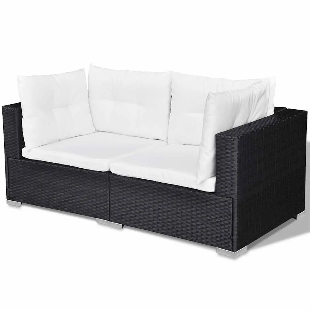 Garden Lounge Set 10 Piece Outdoor Furniture Poly Rattan Patio Sofa Dining Black