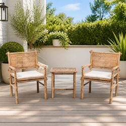 Specifications of 3 Piece Brown Bamboo Bistro Set