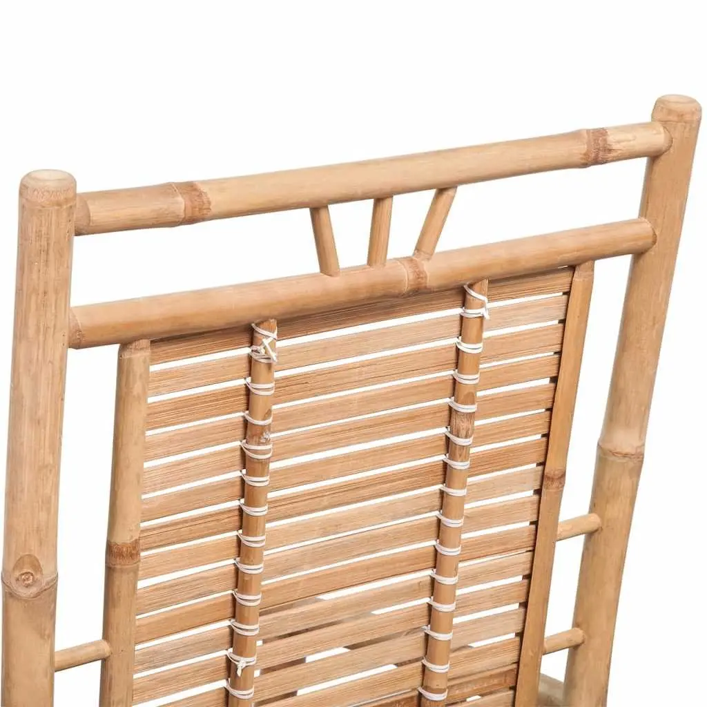 Rocking Chair Brown Bamboo Garden Patio Relaxation Furniture Indoor Outdoor