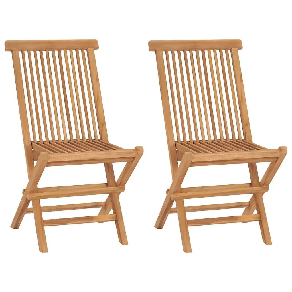 Folding Garden Chairs Outdoor Use Teak Wood Lightweight Portable 2 Piece