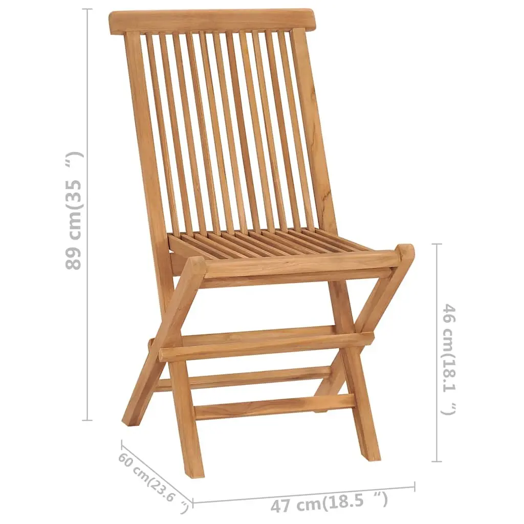 Folding Garden Chairs Outdoor Use Teak Wood Lightweight Portable 2 Piece