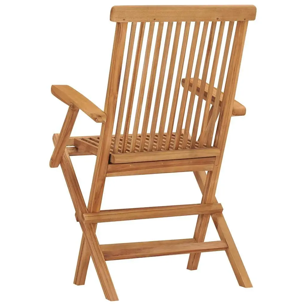 Folding Garden Chairs Set 2 pcs Outdoor Teak Wood Patio Seating Lightweight