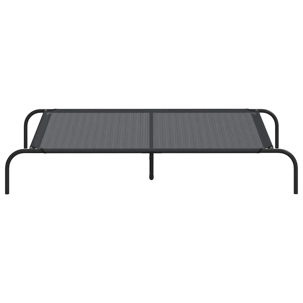 Elevated Dog Bed Black Textilene Mesh Steel Frame Portable Outdoor Indoor Pet