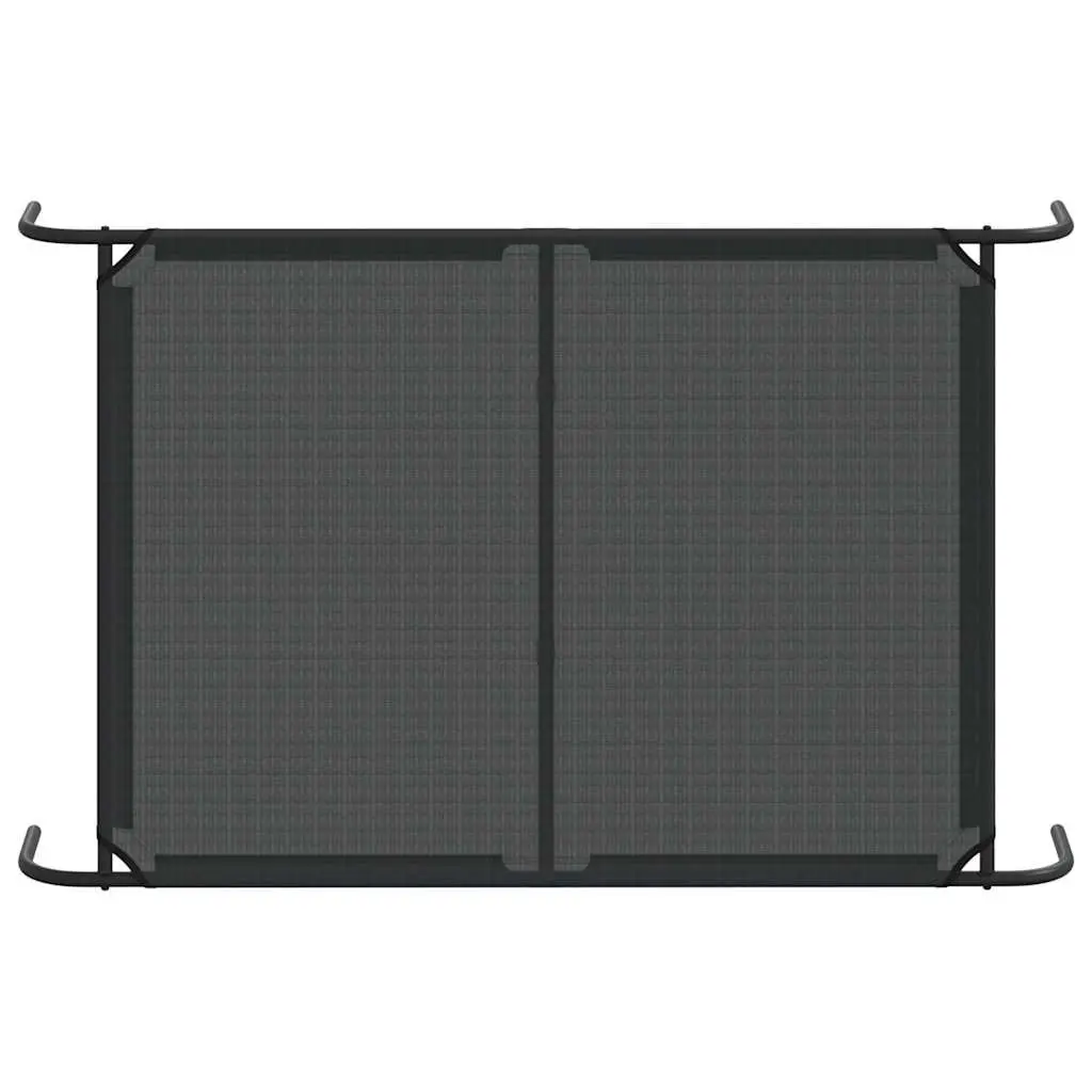Elevated Dog Bed Black Textilene Mesh Steel Frame Portable Outdoor Indoor Pet