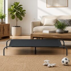 Elevated Dog Bed Dimensions 130x80x20cm, Black Steel Frame