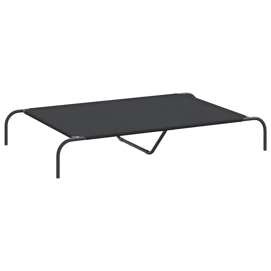 Elevated Dog Bed 130x80x20cm Black Oxford Fabric Steel Frame Outdoor Indoor Pet