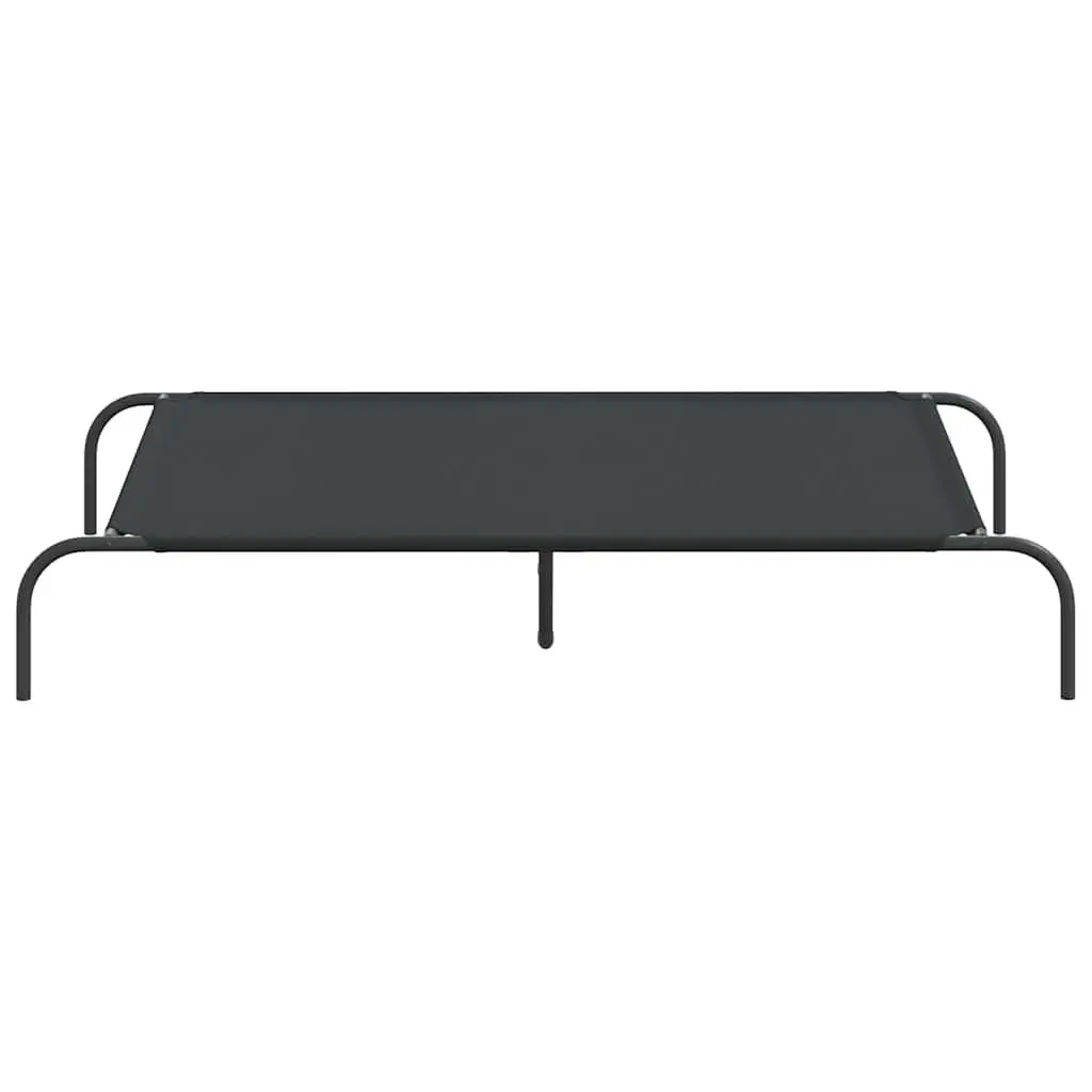 Elevated Dog Bed 130x80x20cm Black Oxford Fabric Steel Frame Outdoor Indoor Pet