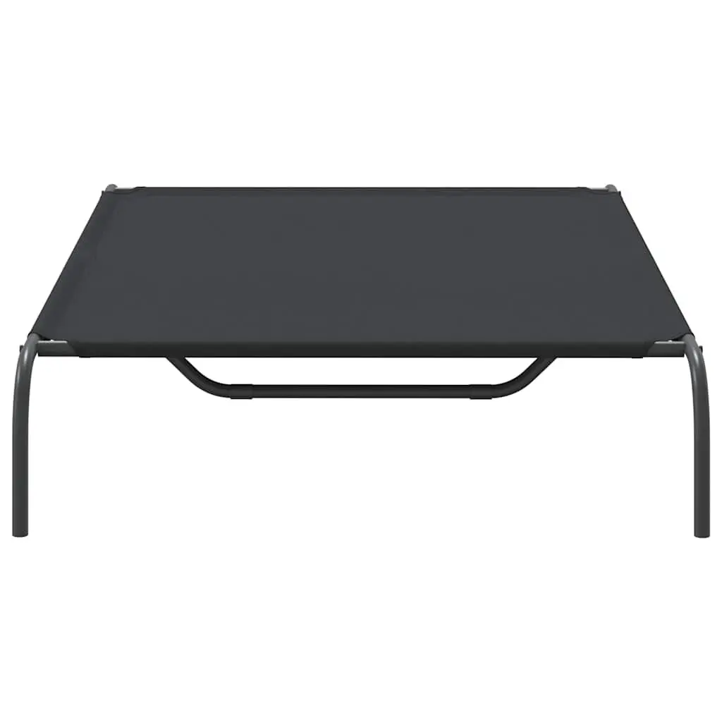 Elevated Dog Bed 130x80x20cm Black Oxford Fabric Steel Frame Outdoor Indoor Pet
