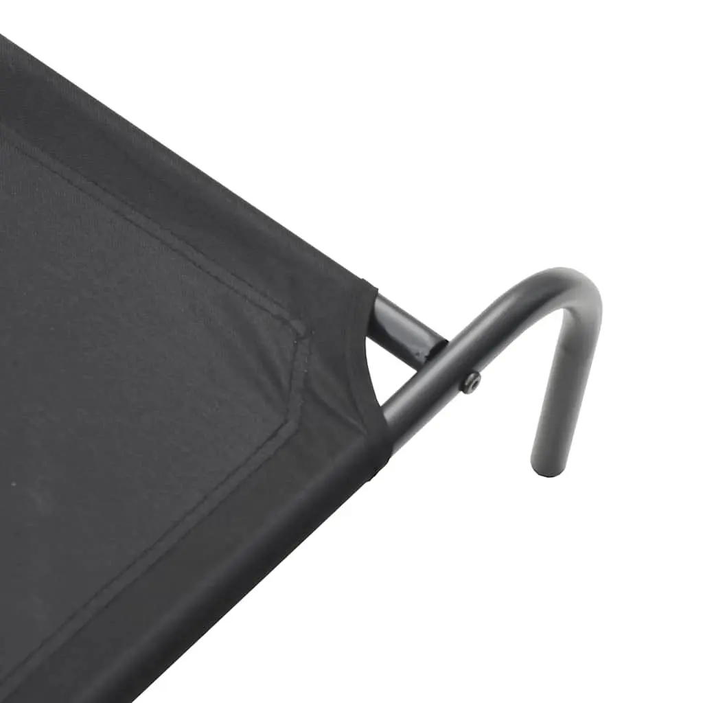 Elevated Dog Bed 130x80x20cm Black Oxford Fabric Steel Frame Outdoor Indoor Pet